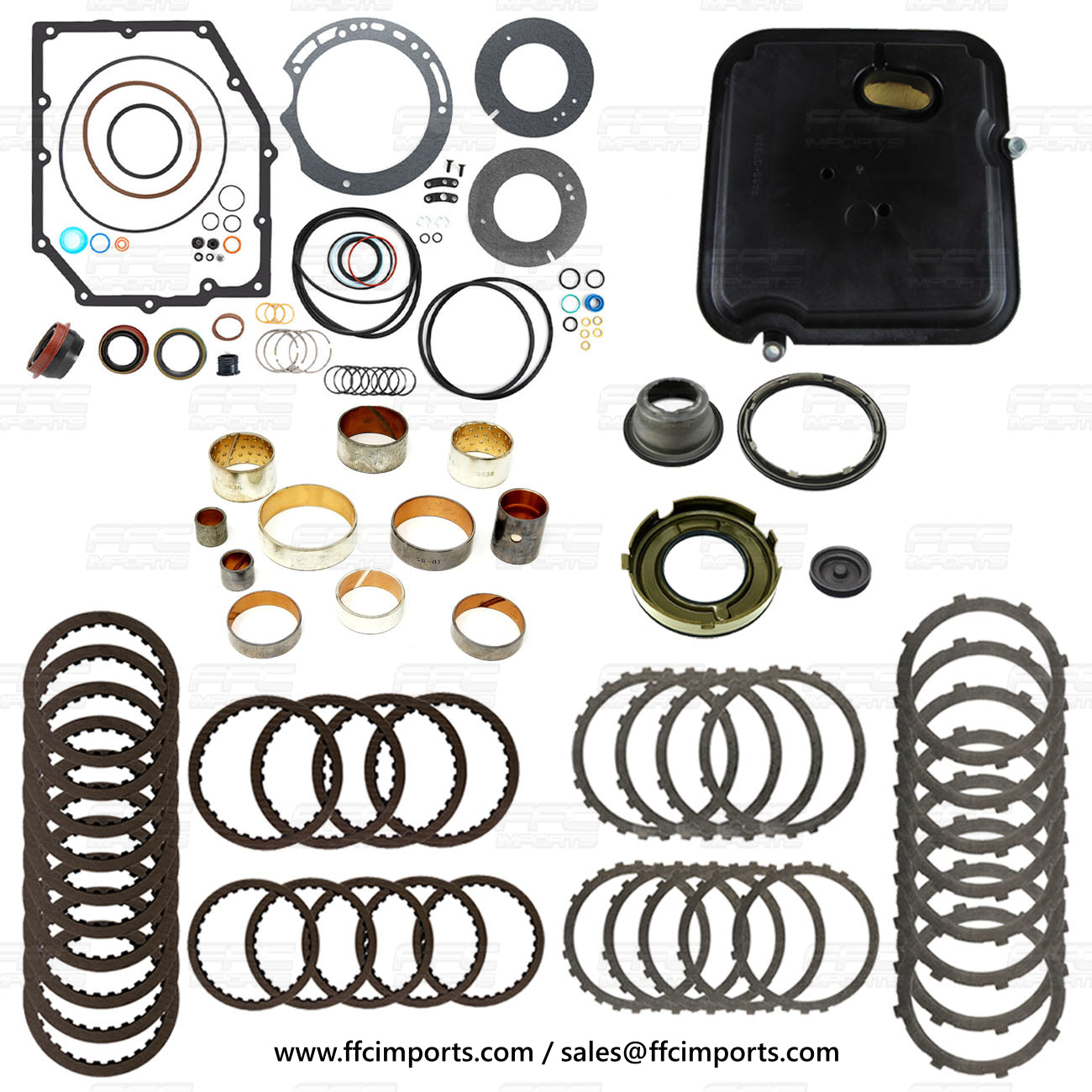 42RLE Super Master Rebuild KIT 2003-UP W/ 4 Pistons Filter Clutches Bushing SET